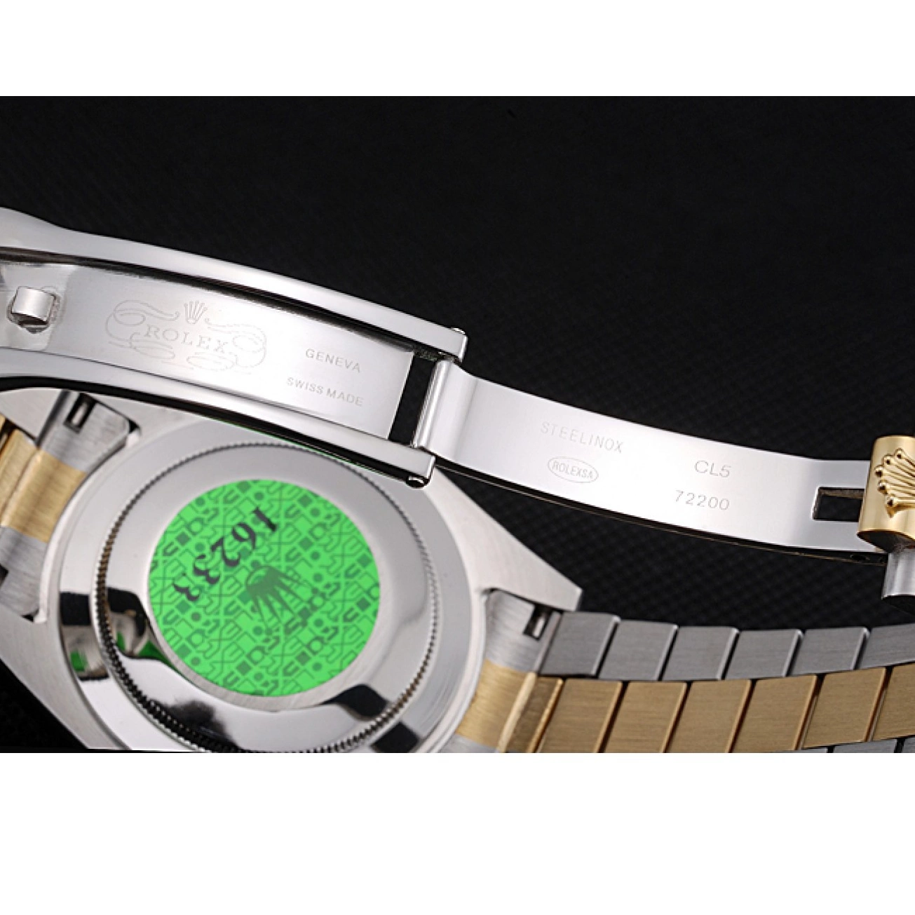 Good copy rolex watches Gold 18k Gold Tone Dial Two Steel Stainless Day-Date Rolex Plated 0623